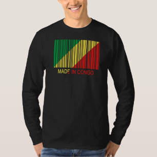 Camiseta Feito na República do Congo Código de barras da ba