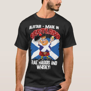 Camiseta Feito na SCOTLAND 0- desenhar Haggis e Whisky