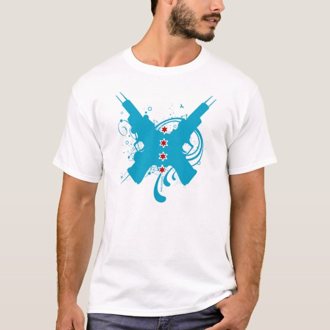 Camiseta Feito no branco de Chicago - de Sears somente (Frente)