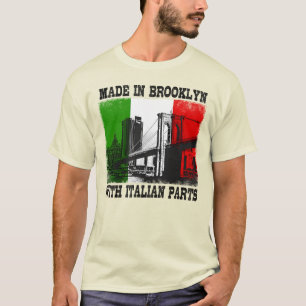 Camiseta Feito no Brooklyn com Peças Italianas Engraçado