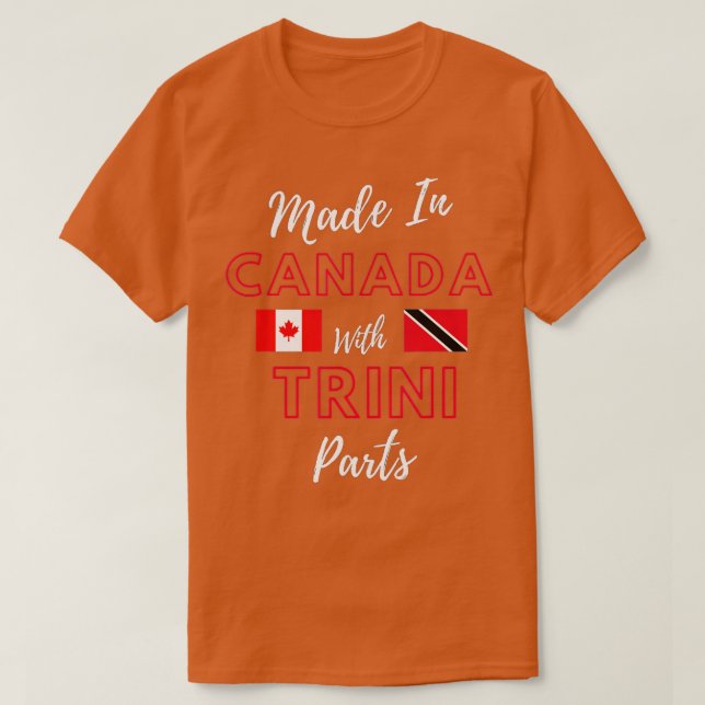 Camiseta Feito no Canadá com Trini Parts Trinidad e Tobag (Frente do Design)