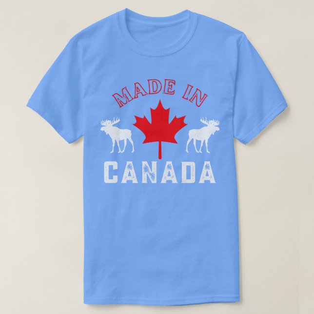 Camiseta Feito No Canadá, No Maple Elk Do Orgulho Canadense (Frente do Design)