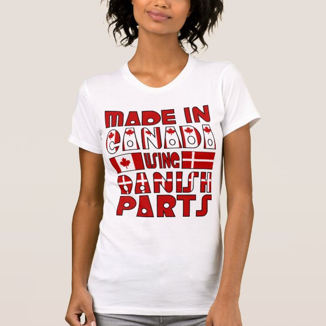 Camiseta Feito no Canadá Peças Dinamarquesas (Frente)