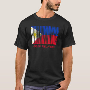 Camiseta Feito no Código de barras da bandeira das Filipina