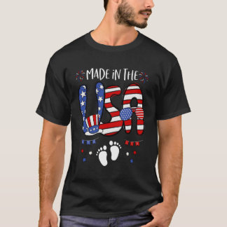 Camiseta Feito No Patriótico Vestido Americano 4 De Julho D