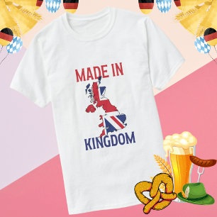 Camiseta Feito no Reino Unido Mapa Antigo União Jack Orgulh