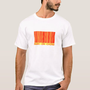 Camiseta Feito no t-shirt do código de barras de China