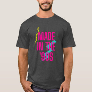 Camiseta Feito nos anos 90 família de arte pop neon retrô
