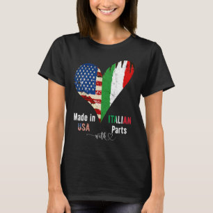 Camiseta Feito Nos Eua Com Partes Italianas Italianas Ameri
