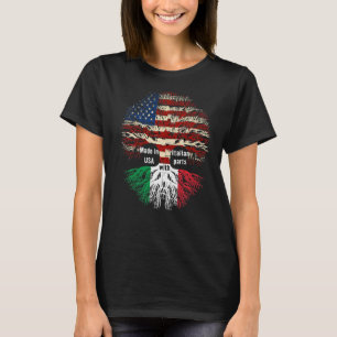 Camiseta Feito Nos Eua Com Partes Italianas Italianas Ameri