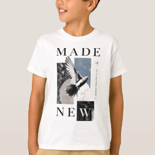Camiseta Feito Novo 2 Coríntios 5:17 Roupas Cristãs Casuais