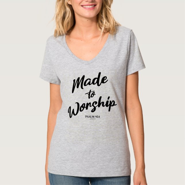 Camiseta Feito para Adorar Salmo 95:1 (Frente)