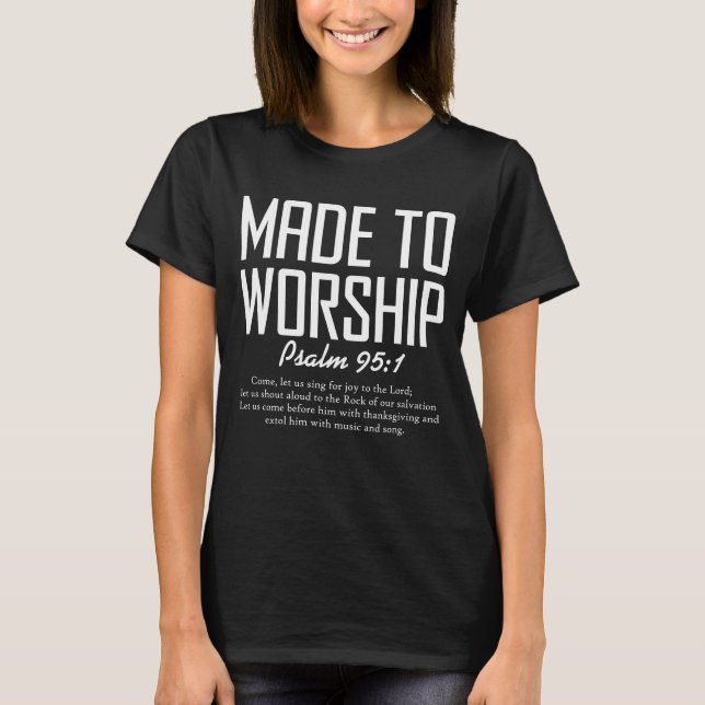 Camiseta Feito para Adorar – Salmo 95:1 (Frente)
