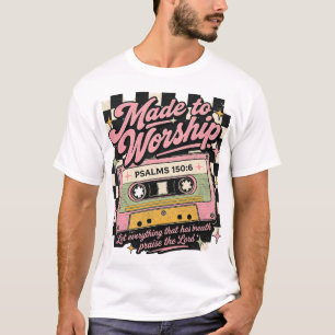 Camiseta Feito para Adorar – Salmos 150:6 Retro Cristão T