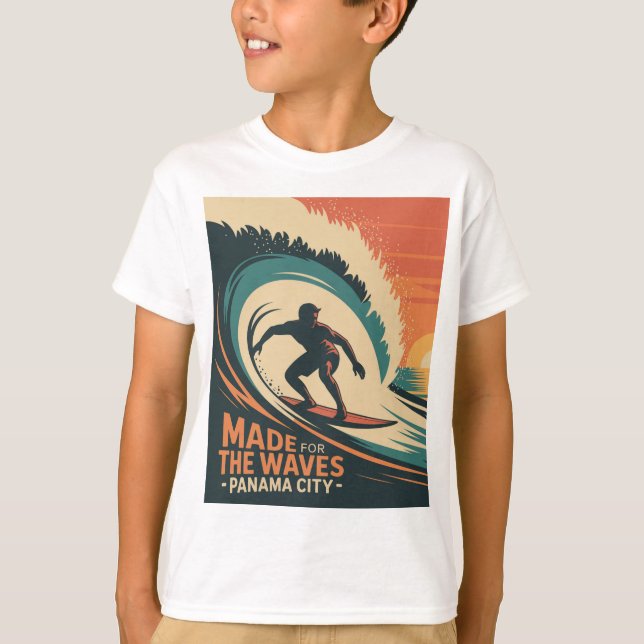 Camiseta Feito para as Ondas Cidade do Panamá (Frente)