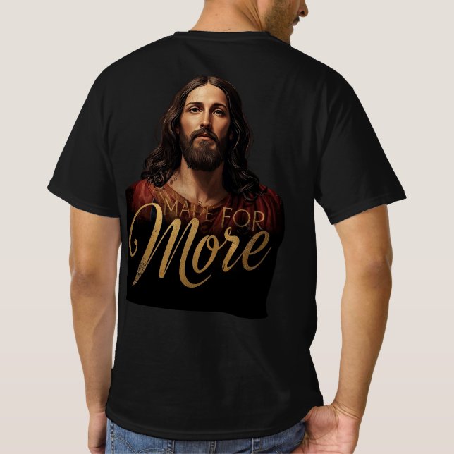 Camiseta Feito para Mais Jesus Fonte Dourada Cristã (Verso)