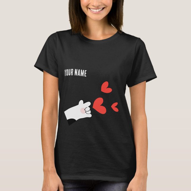 Camiseta Feixe de Amor do Conjunto de Casais Personalizado (Frente)