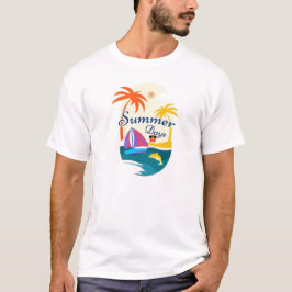 Camiseta "Felicidade Banhada pelo Sol" T-Shirt Dias de Verã