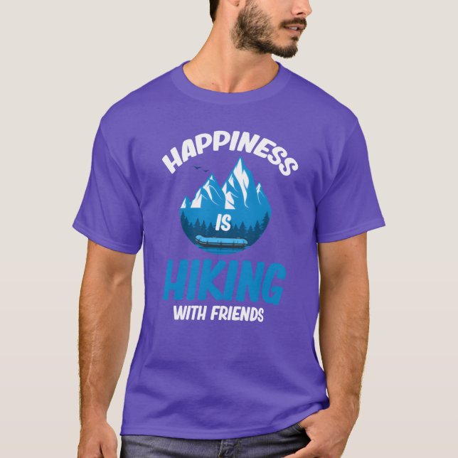 Camiseta Felicidade caminha com amigos Hiker Adventure (Frente)