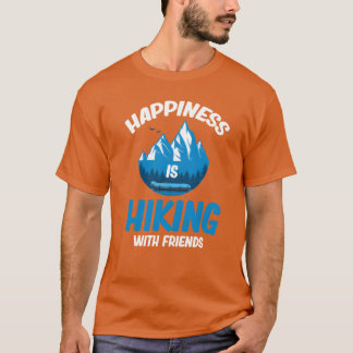 Camiseta Felicidade caminha com amigos Hiker Adventure