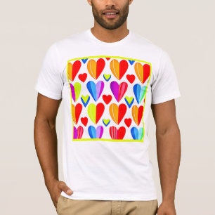 Camiseta Felicidade cardíaca: padrão de Na moda