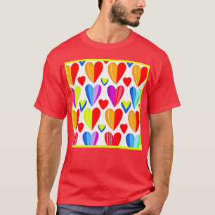 Camiseta Felicidade cardíaca: padrão de Na moda