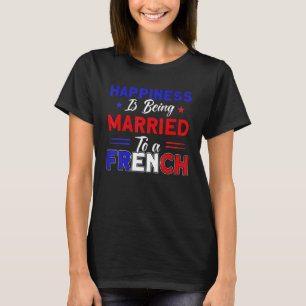 Camiseta Felicidade Casada Com Bandeira Francesa Roota Fran