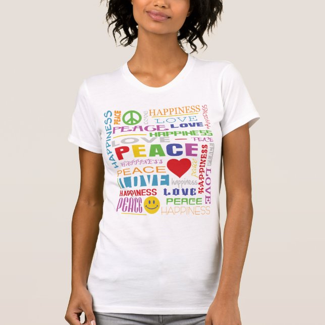 Camiseta Felicidade do amor da paz (Frente)