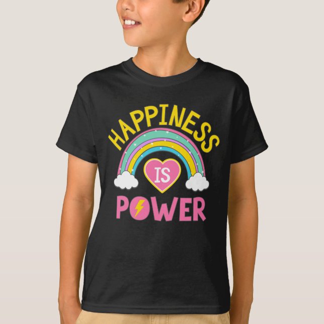 Camiseta Felicidade é Arco-Íris de Potência (Frente)
