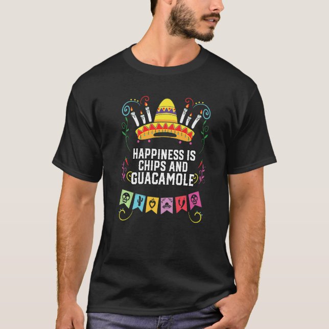 Camiseta Felicidade é Chips e Guacamole Avocado Veg (Frente)