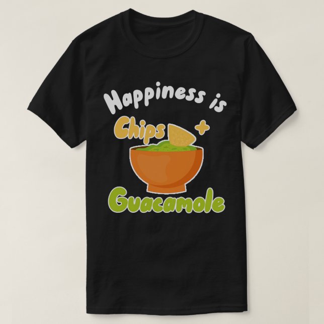 Camiseta Felicidade é Chips Guacamole (Frente do Design)
