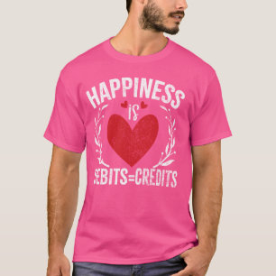 Camiseta Felicidade é Débitos Créditos Engraçados Contabili