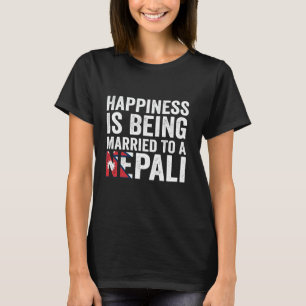 Camiseta Felicidade é estar casado com uma esposa nepalesa