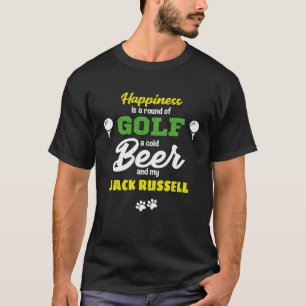 Camiseta Felicidade é Golf Beer e meu Jack Russell
