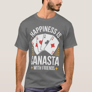 Camiseta Felicidade é Jogar Jogo de Cartas Canasta com Amig