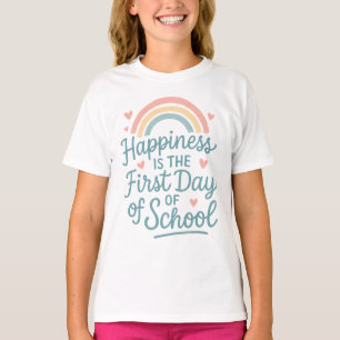 Camiseta Felicidade É o Primeiro Dia de Aula – Chuva de Pas
