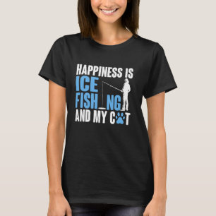 Camiseta Felicidade É Pescar No Gelo E Meu Gato