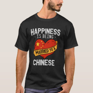 Camiseta Felicidade é ser casado com uma esposa chinesa mar