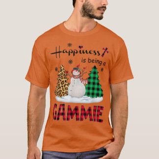 Camiseta Felicidade é ser Gammie Snowman Feliz Natal