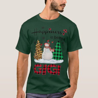 Camiseta Felicidade é ser Gigi Snowman Merry Christmas tr
