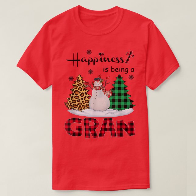 Camiseta Felicidade é ser Gran Snowman Feliz Natal (Frente do Design)