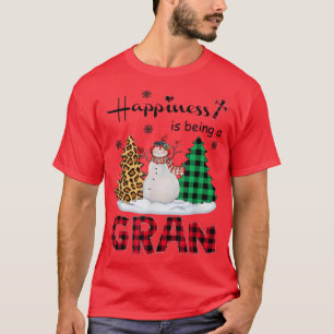 Camiseta Felicidade é ser Gran Snowman Feliz Natal