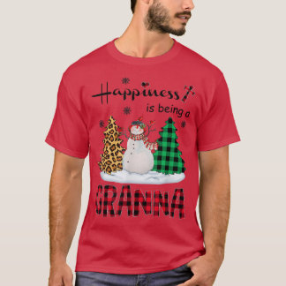 Camiseta Felicidade é ser Granna Snowman Feliz Natal
