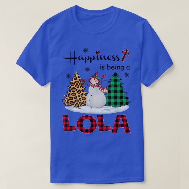Camiseta Felicidade é ser Lola Snowman Feliz Natal (Frente do Design)