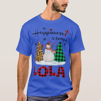 Camiseta Felicidade é ser Lola Snowman Feliz Natal