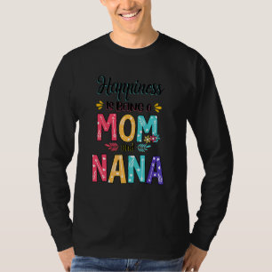Camiseta Felicidade é ser mãe e mãe floral da Nana