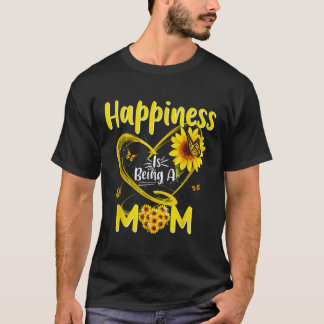 Camiseta Felicidade é ser mãe e mãe girassol Dia Xm