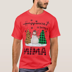 Camiseta Felicidade é ser Mima Boneco de Neve Feliz Natal t