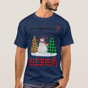 Camiseta Felicidade é ser Nona Snowman Feliz Natal