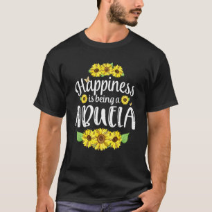 Camiseta Felicidade é ser um ABUELA Sunflower Leopard Chee